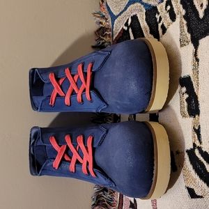 Grenade BLUE Suede boots Size 10 Mens feels like 10.5.